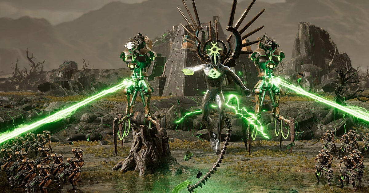 Warhammer 40,000 Dawn of War 4 Necron C'tan Shard of the Void Dragon in battle