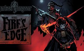 Darkest Dungeon The Fire's Edge DLC official key art featuring The Duelist and The Runaway
