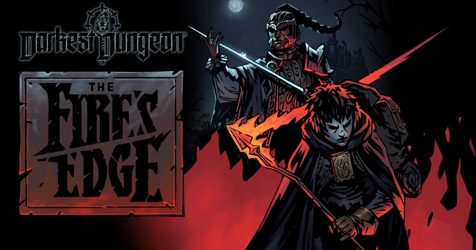 Darkest Dungeon The Fire's Edge DLC official key art featuring The Duelist and The Runaway
