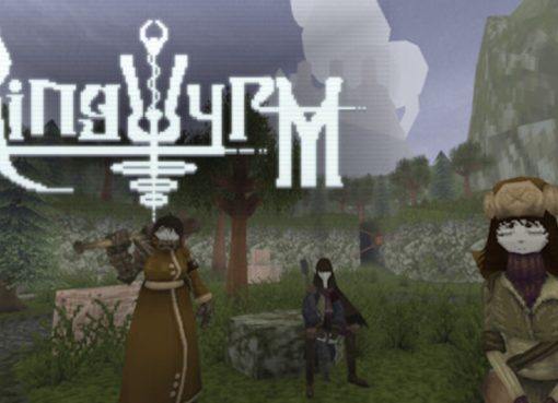 Ringwyrm dark fantasy action horror game key art with Soviet aesthetic