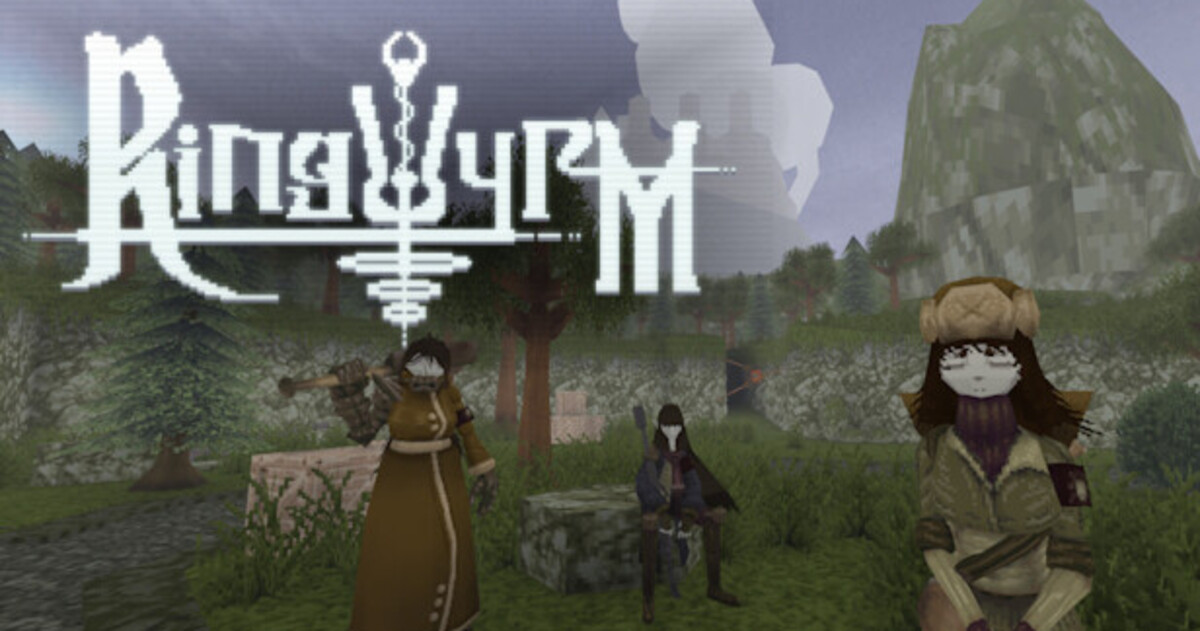 Ringwyrm dark fantasy action horror game key art with Soviet aesthetic