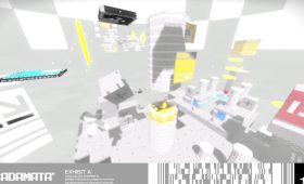 CICADAMATA - fast-paced FPS platformer gameplay screenshot showing abstract geometric environment