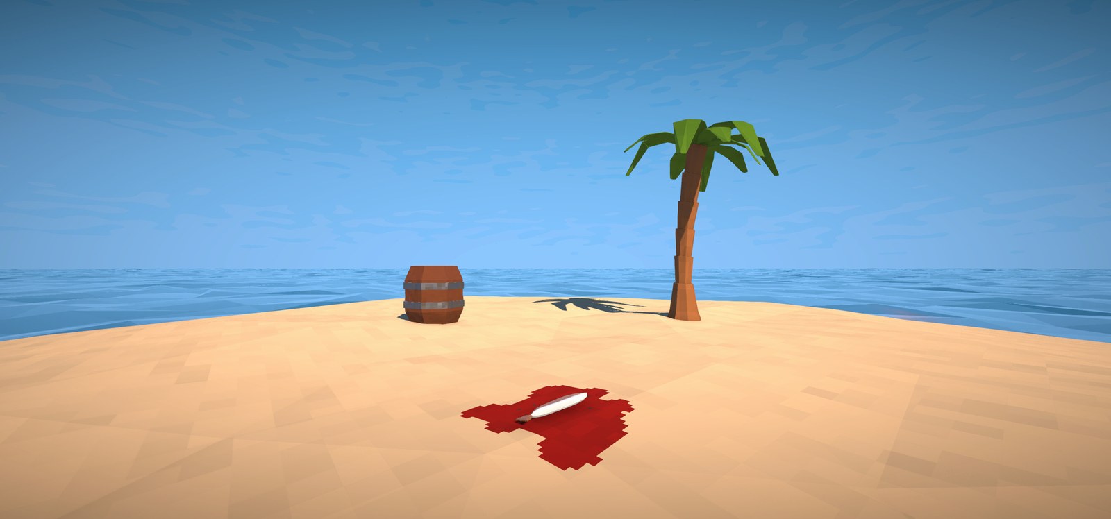 How to Fish official artwork showing a fish on a deserted island
