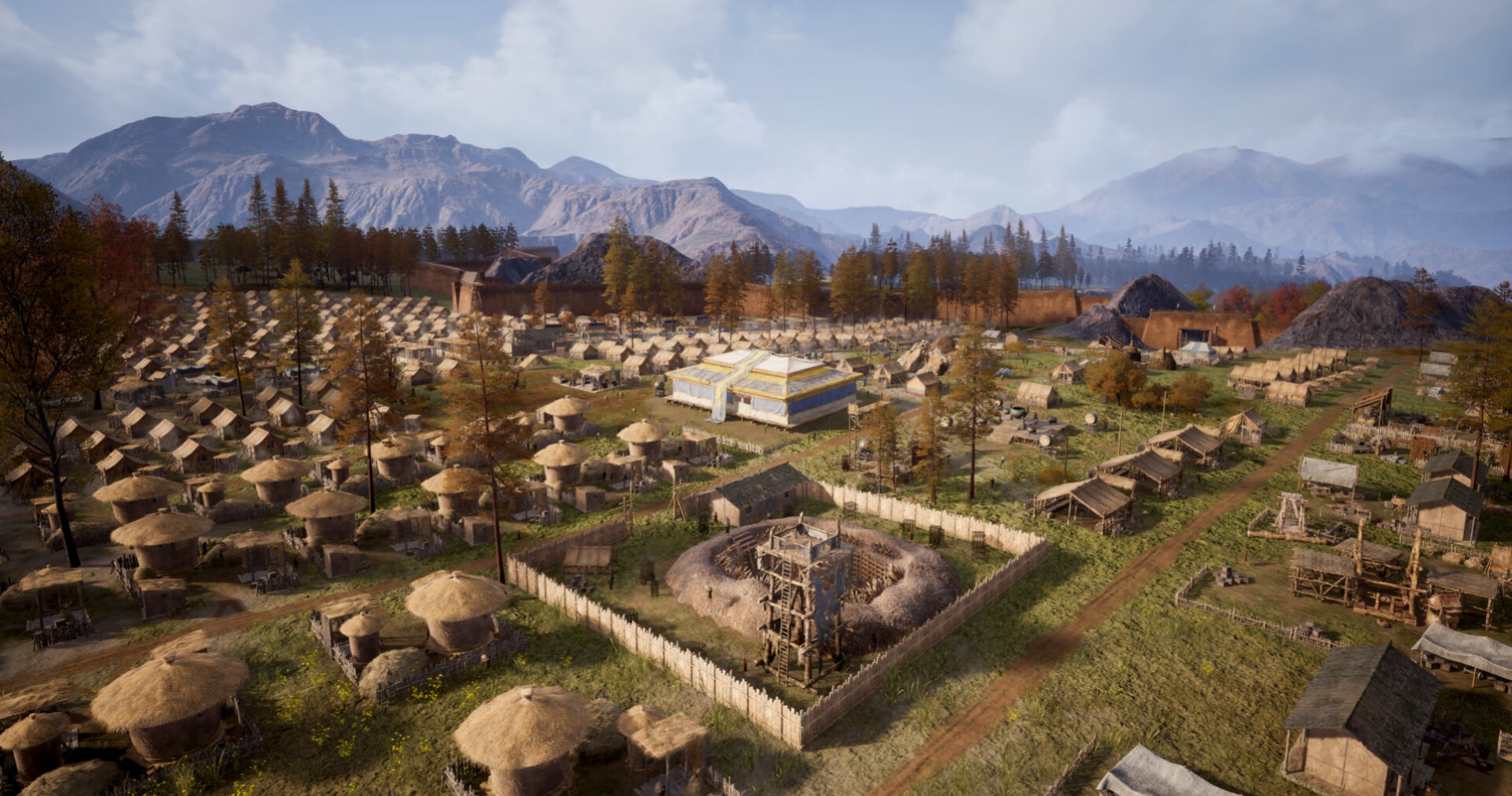 Mandate Order ancient Chinese city-builder Steam Early Access screenshot showing city construction and warfare