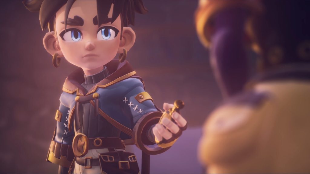 Zirian, the protagonist of Duskfade, in a character close-up during a story cutscene