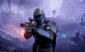 Helldivers 2 soldiers fighting alien threats in a hostile environment