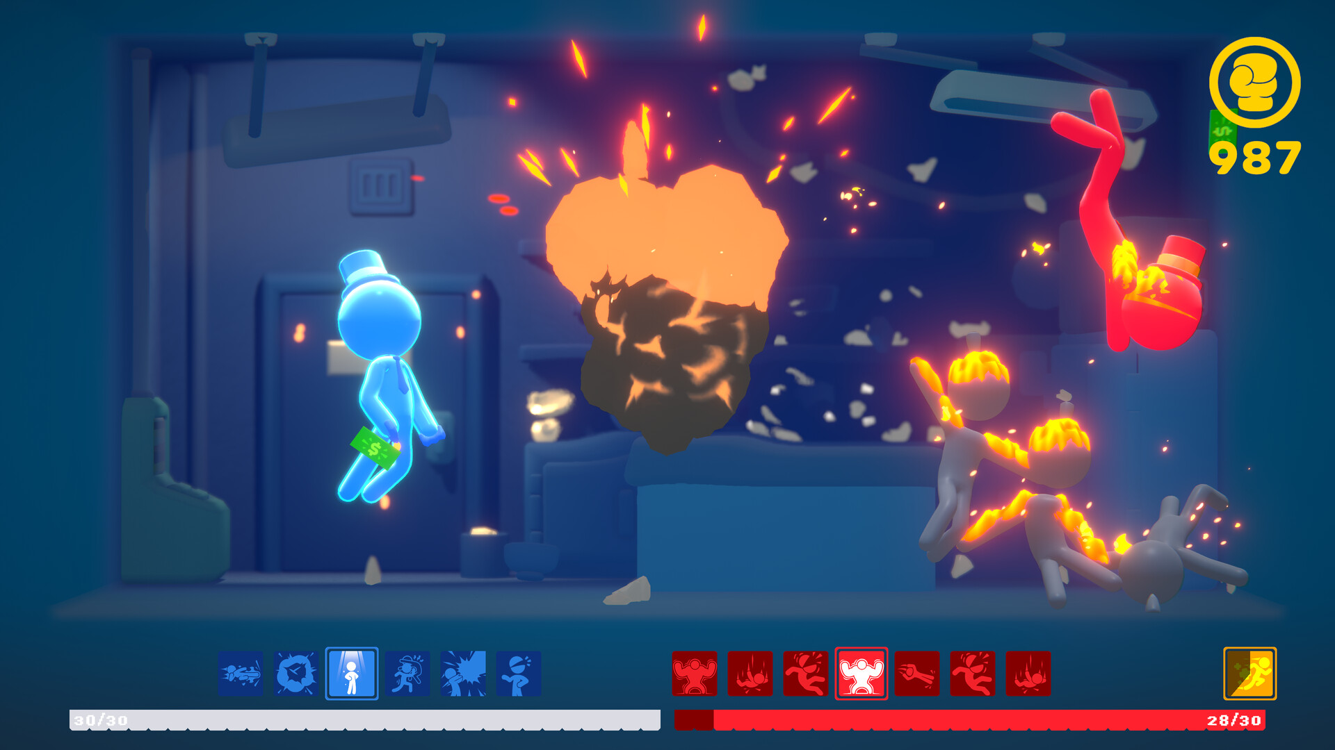 Explosive ability combat in Stick It to the Stickman