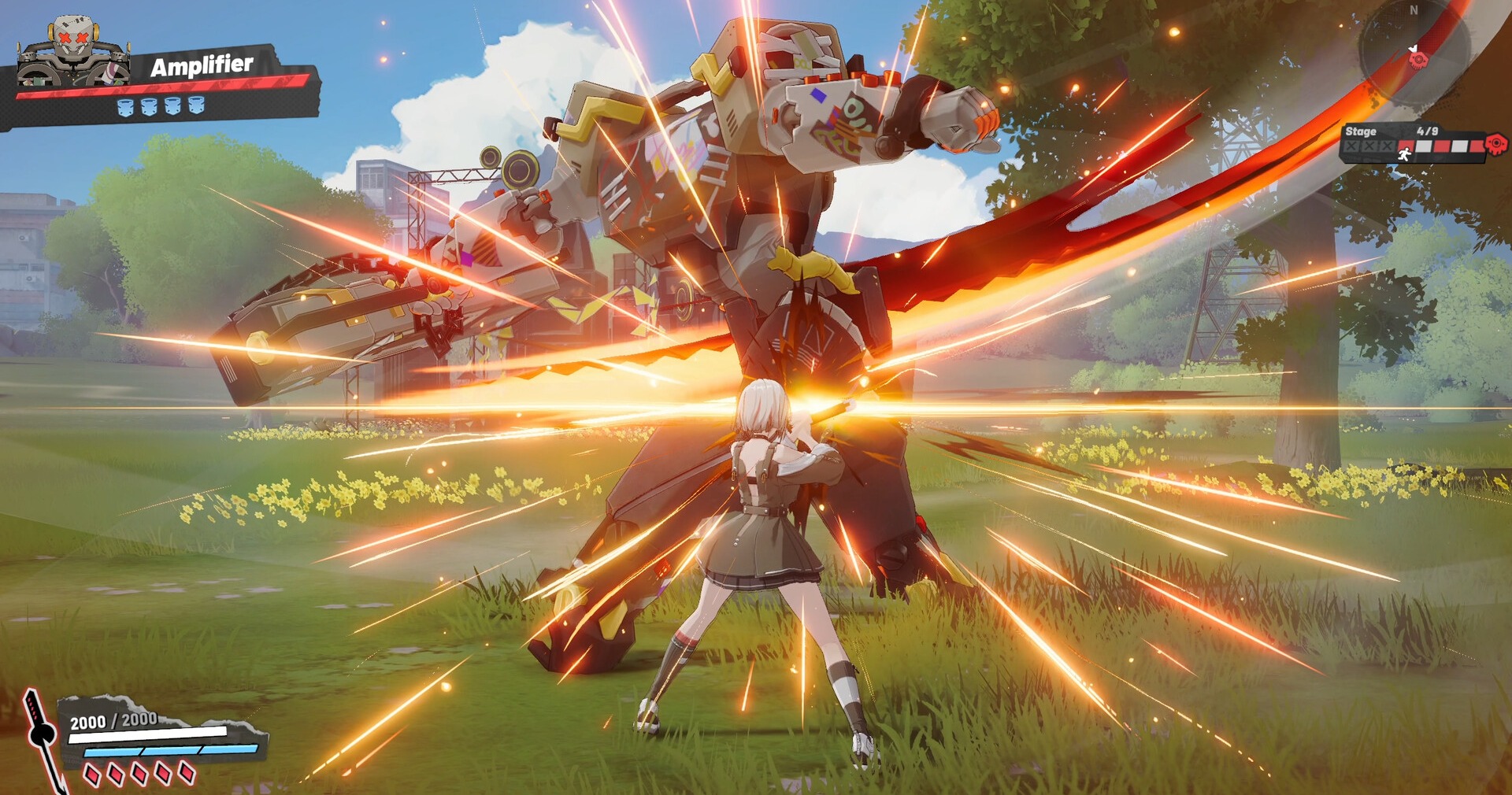 Ved Recure action roguelite gameplay screenshot showing buff chain combat