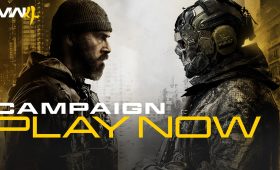 Modern Warfare 4 key art showing Captain Price and a masked operator facing off, with a Campaign Play Now banner